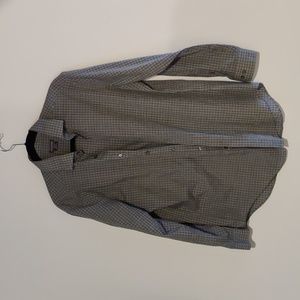 Van Heusen Men's Slim Fit Wrinkle Free Gray Dress Shirt Size L